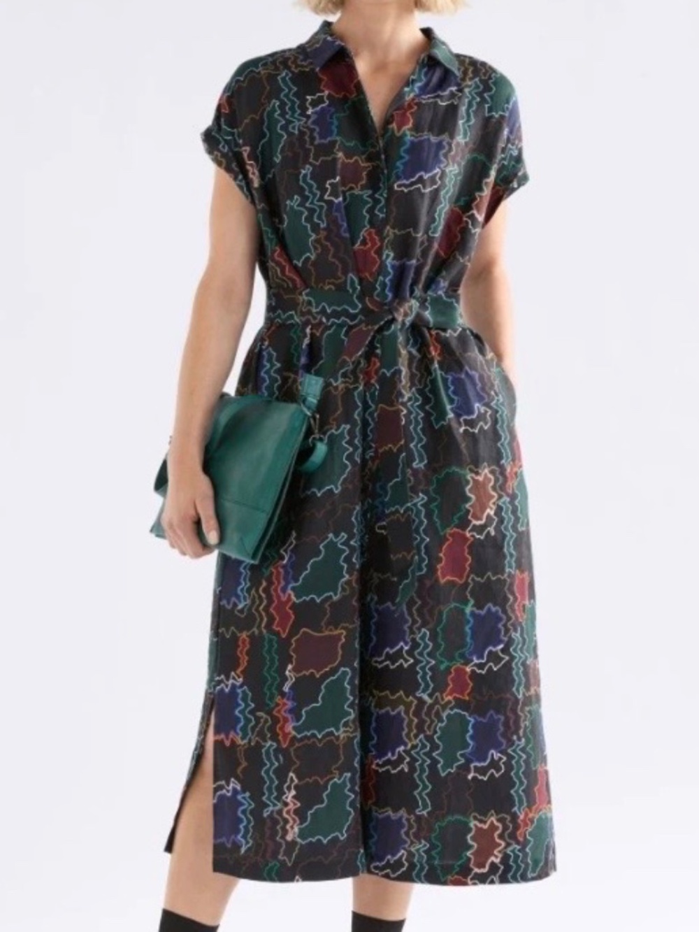ELK Linen Shirt Dress NWT